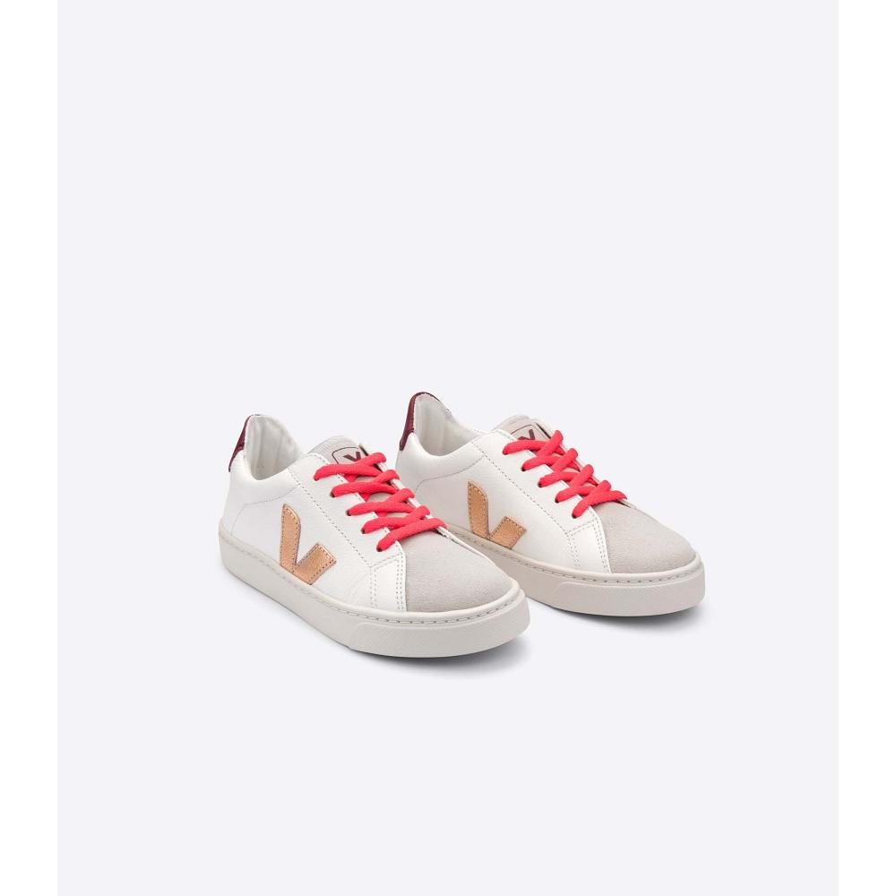 Veja ESPLAR LEATHER Joggesko Barn Gold/Red/White | NO 810OKI